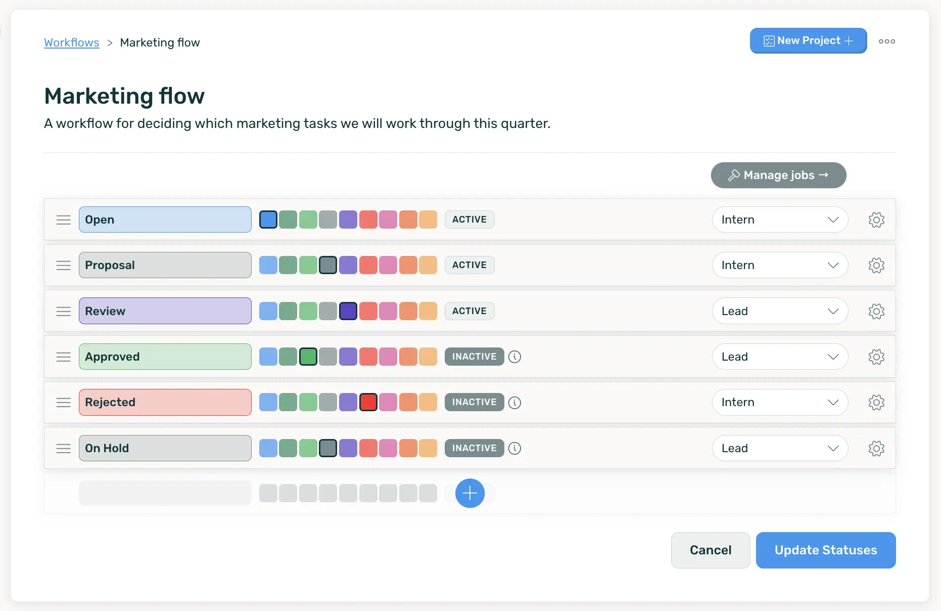 Screenshot of the DoneDone workflow management interface.