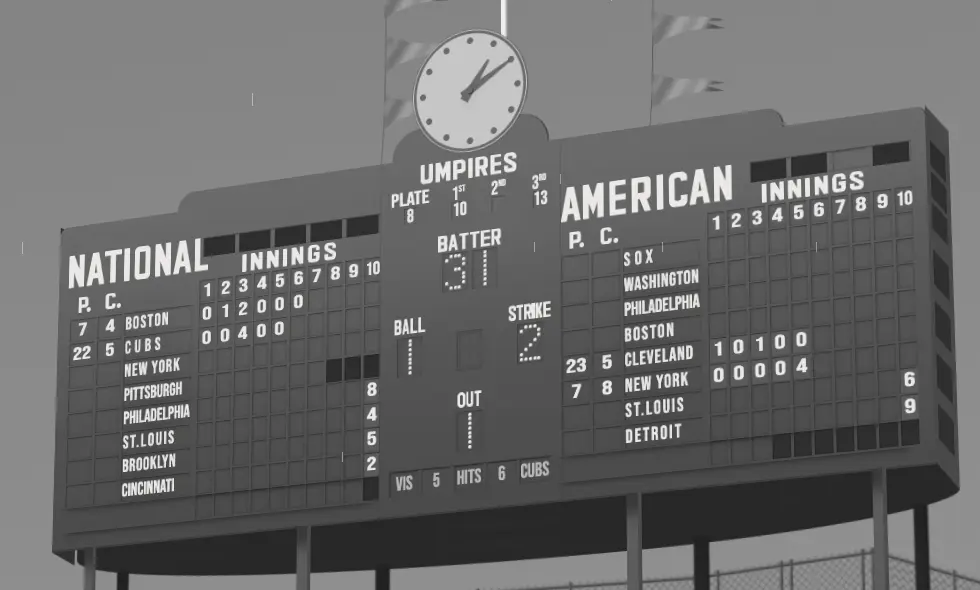A screenshot of Wrigley Field, 1941